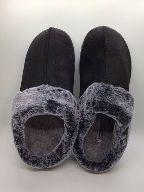 PowerStep Black Faux-Fur Lined Women's Slippers